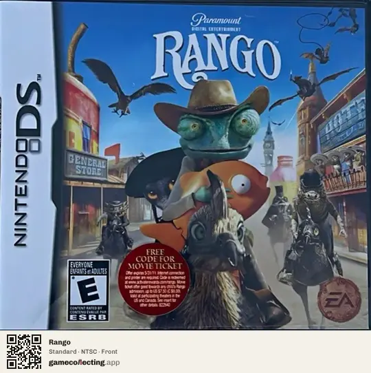 Rango Nintendo DS, NTSC box front