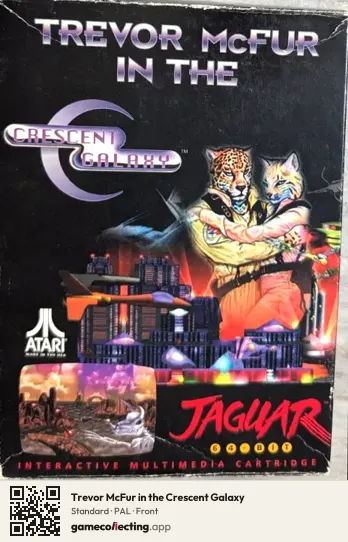 Trevor McFur in the Crescent Galaxy Atari Jaguar, PAL box front