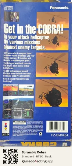 Scramble Cobra 3DO Interactive Multiplayer, NTSC box back