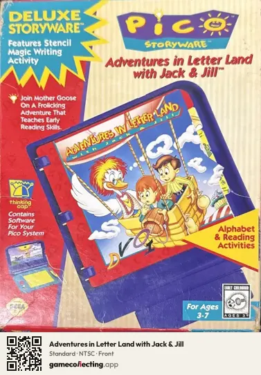 Adventures in Letter Land with Jack & Jill Sega Pico, NTSC box front