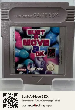 Bust-A-Move 3 DX Game Boy, PAL cartridge label