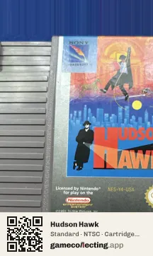 Hudson Hawk Nintendo Entertainment System, NTSC cartridge label
