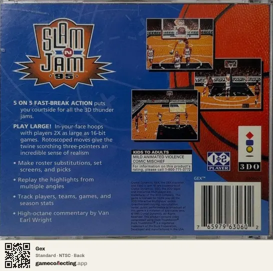Gex 3DO Interactive Multiplayer, NTSC box back