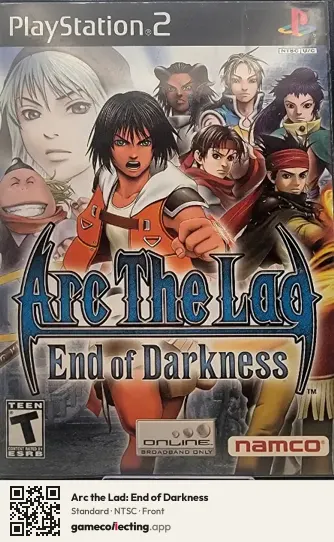 Arc the Lad: End of Darkness PlayStation 2, NTSC box front