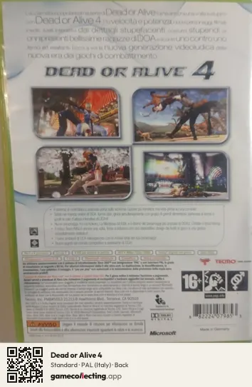 Dead or Alive 4 Xbox 360, Italy box back