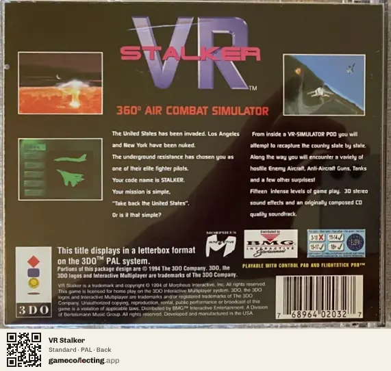 VR Stalker 3DO Interactive Multiplayer, PAL box back