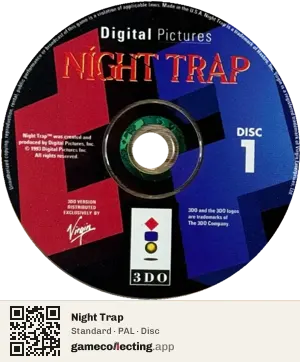 Night Trap 3DO Interactive Multiplayer, PAL disc