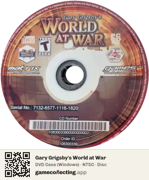 Gary Grigsby's World at War Computer, NTSC disc