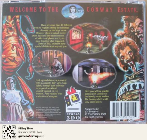 Killing Time 3DO Interactive Multiplayer, NTSC box back