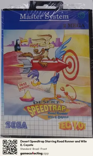 Desert Speedtrap Starring Road Runner and Wile E. Coyote Sega Master System, Brazil box front
