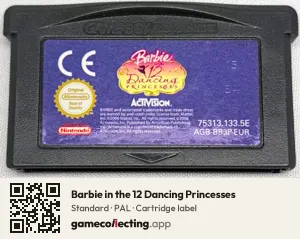 Barbie in the 12 Dancing Princesses Game Boy Advance, PAL cartridge label