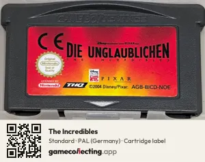 The Incredibles Game Boy Advance, PAL cartridge label