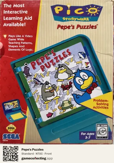 Pepe's Puzzles Sega Pico, NTSC box front