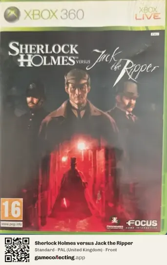 Sherlock Holmes versus Jack the Ripper Xbox 360, United Kingdom box front