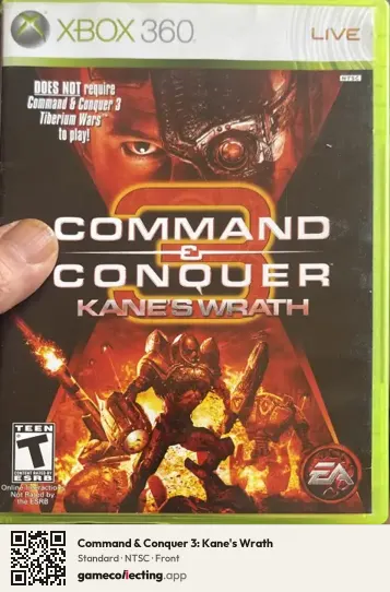 Command & Conquer 3: Kane's Wrath Xbox 360, NTSC box front