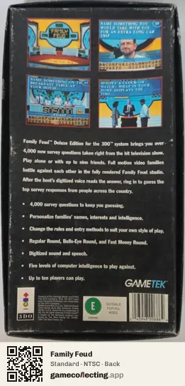 Family Feud 3DO Interactive Multiplayer, NTSC box back