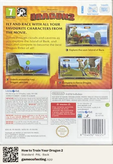 How to Train Your Dragon 2 Nintendo Wii, PAL box back