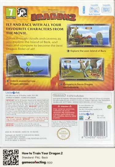 How to Train Your Dragon 2 Nintendo Wii, PAL box back
