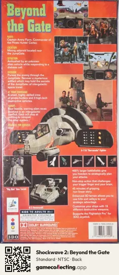 Shockwave 2: Beyond the Gate 3DO Interactive Multiplayer, NTSC box back