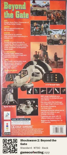 Shockwave 2: Beyond the Gate 3DO Interactive Multiplayer, NTSC box back