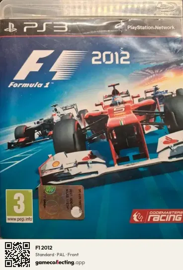 F1 2012 PlayStation 3, PAL box front