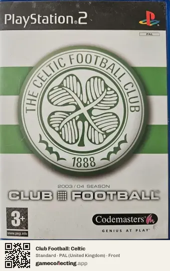 Club Football: Celtic PlayStation 2, United Kingdom box front