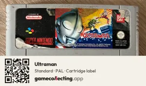 Ultraman Super Nintendo Entertainment System, PAL cartridge label