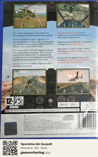 Operation Air Assault PlayStation 2, PAL box back