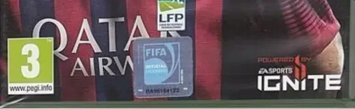 FIFA 14, the PEGI square on its front