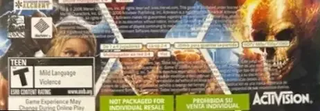Marvel: Ultimate Alliance, the ESRB box on its front