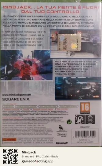Mindjack Xbox 360, Italy box back