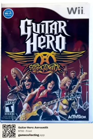 Guitar Hero: Aerosmith Nintendo Wii, NTSC box front