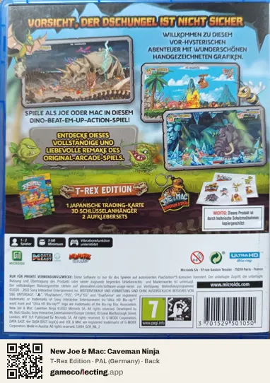 New Joe & Mac: Caveman Ninja PlayStation 5, Germany box back
