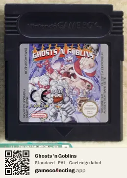 Ghosts 'n Goblins Game Boy Color, PAL cartridge label