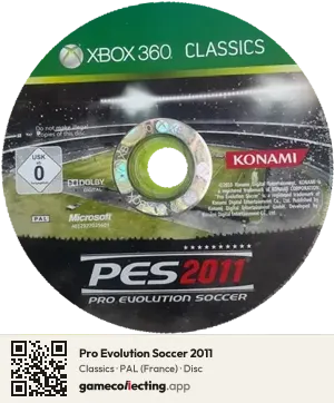 Pro Evolution Soccer 2011 Xbox 360, PAL disc