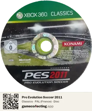 Pro Evolution Soccer 2011 Xbox 360, PAL disc