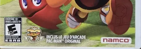 Pac-Man Party, the ESRB box on its front