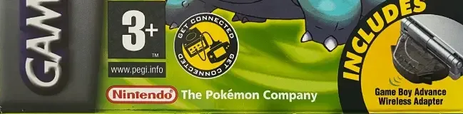 Pokémon LeafGreen Version, the PEGI square on its front