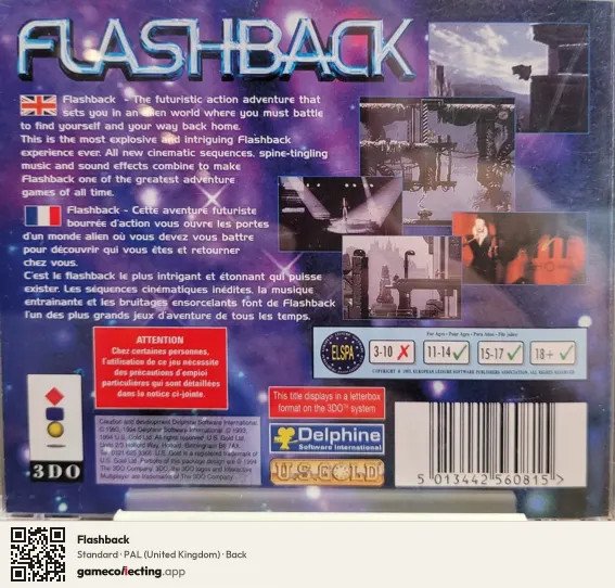 Flashback 3DO Interactive Multiplayer, United Kingdom box back