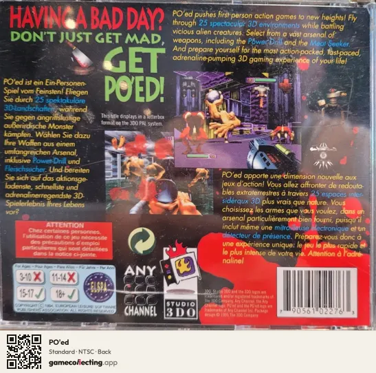 PO'ed 3DO Interactive Multiplayer, NTSC box back