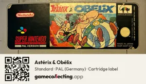 Astérix & Obélix Super Nintendo Entertainment System, PAL cartridge label