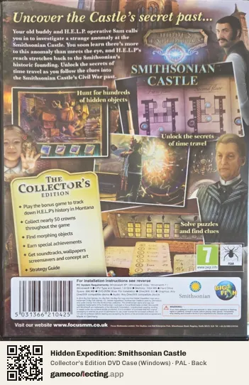 Hidden Expedition: Smithsonian Castle Computer, PAL box back