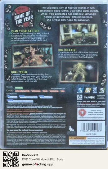 BioShock 2 Computer, PAL box back
