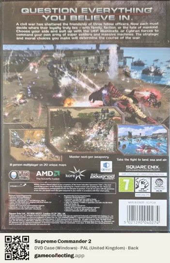 Supreme Commander 2 Computer, United Kingdom box back