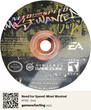 Need for Speed: Most Wanted Nintendo GameCube, NTSC disc