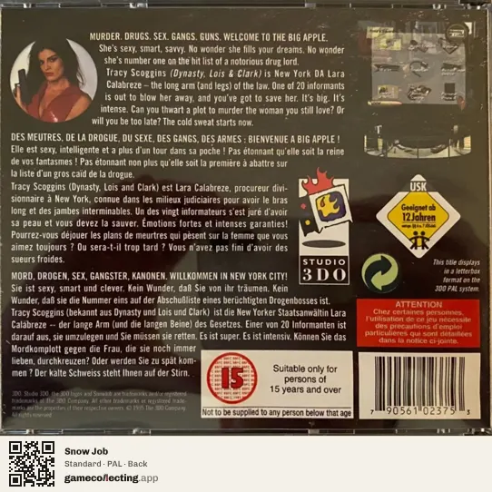 Snow Job 3DO Interactive Multiplayer, PAL box back