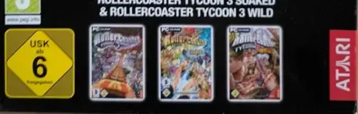 RollerCoaster Tycoon 3, the USK square on its front
