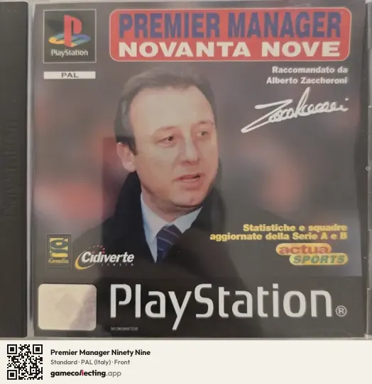 Premier Manager Ninety Nine PlayStation, Italy box front