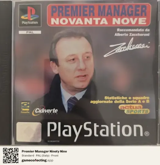 Premier Manager Ninety Nine PlayStation, Italy box front