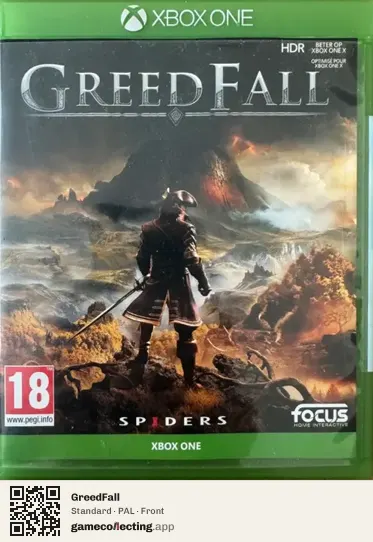 GreedFall Xbox One, PAL box front